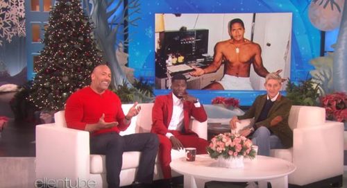 The Rock not-so-little (Pic Source: The Ellen Show)