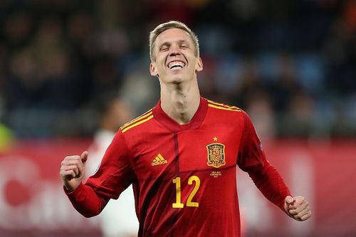 Dani Olmo after scoring his debut goal for Spain against Malta - UEFA Euro 2020 Qualifier