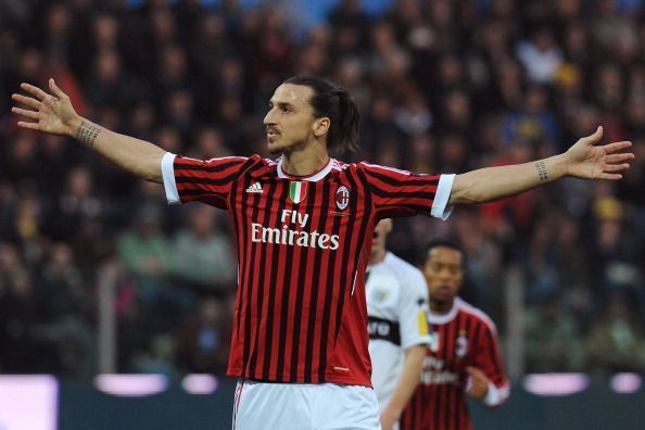 Zlatan Ibrahimovic in action for AC Milan
