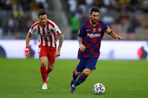 Messi scored his 1st goal against Atletico Madrid