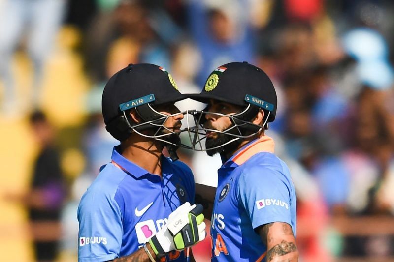 Shikhar Dhawan and Virat Kohli were involved in a 103 run partnership for the second wicket.