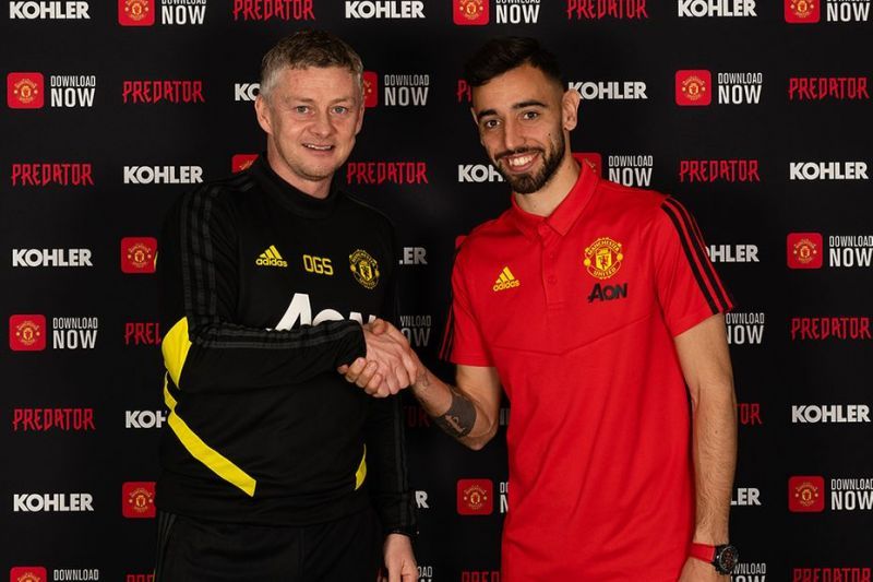 Fernandes with Ole Gunnar Solskjaer