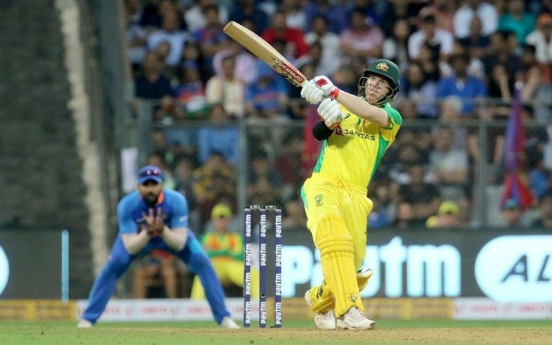 David Warner hammers a bouncer over cow corner