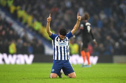 Alireza Jahanbakhsh celebrates his amazing goal against Chelsea