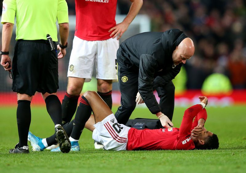 Marcus Rashford was injured in the FA Cup clash with Wolves, leaving a hole in United&#039;s attacking options.