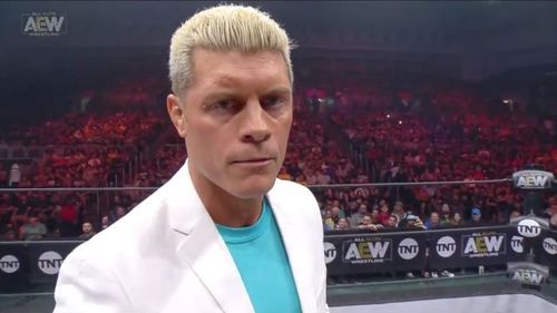 Cody makes an announcement (Pic Source: AEW / CBS)