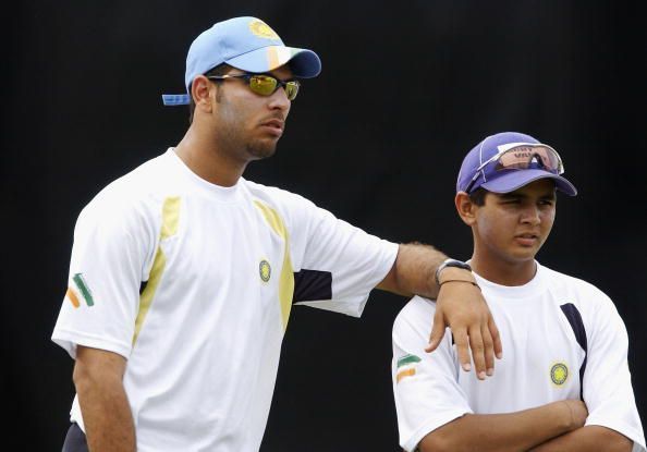 Yuvraj Singh (left) and Parthiv Patel (right)