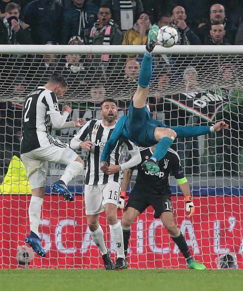 Ronaldo&#039;s acrobatic finish past Buffon