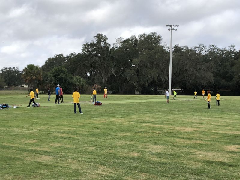 Tampa Cricket League (TCL) youth program participants during the camp at the TCL home ground.