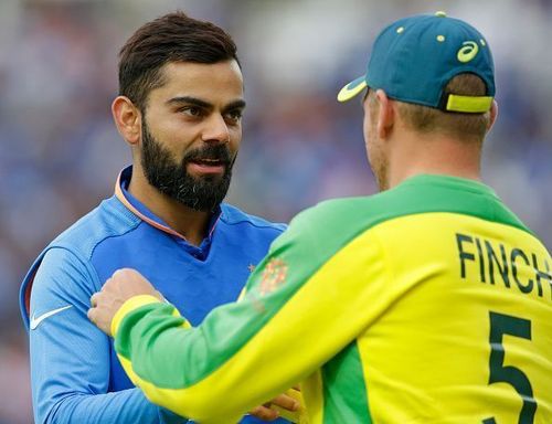 Virat Kohli (left) and Aaron Finch (right)