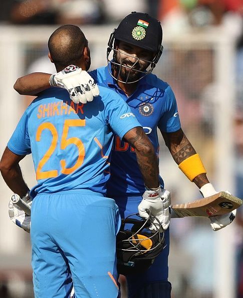 Shikhar Dhawan (left) and KL Rahul (right)