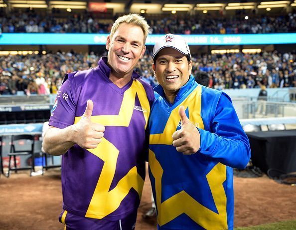 Shane Warne (left) and Sachin Tendulkar (right)