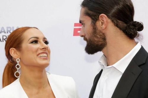 Becky Lynch and Seth Rollins