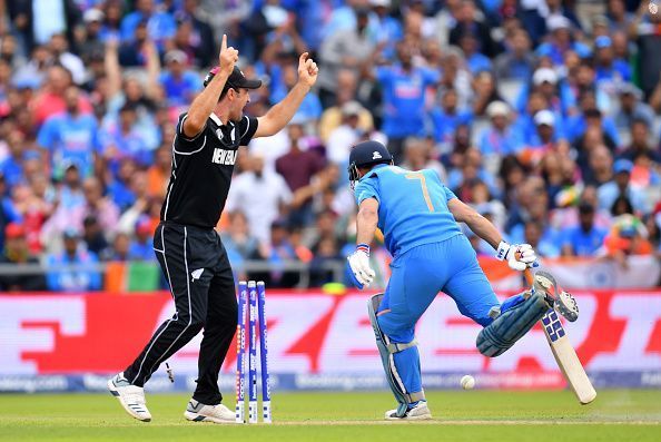 Dhoni tragically fell short of his ground