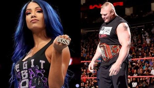 Sasha Banks and Brock Lesnar