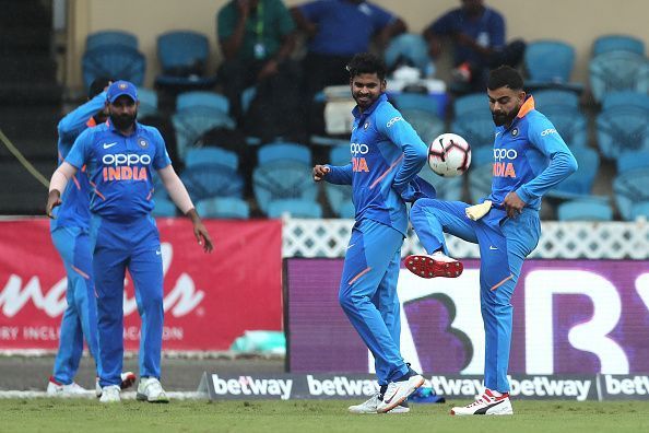 Indian players during warm-up in a practice session