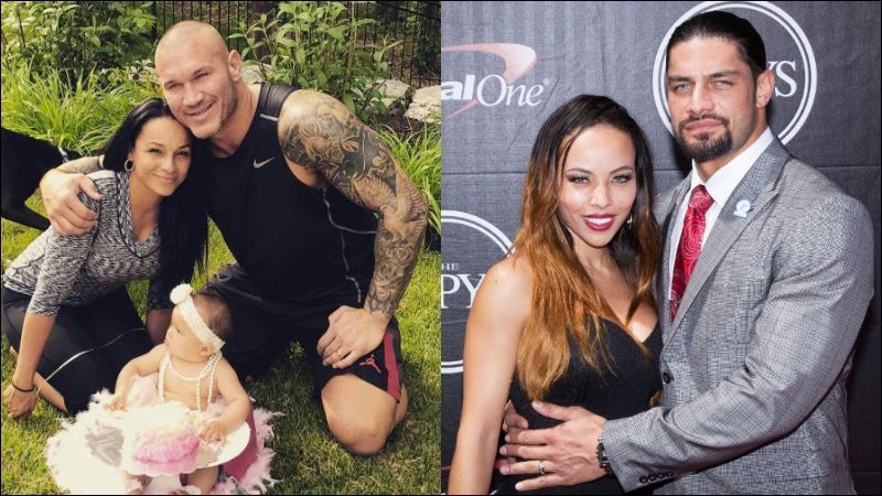 Roman Reigns and Randy Orton with their wives