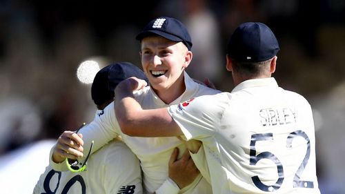 Zak Crawley celebrates his catch against South Africa