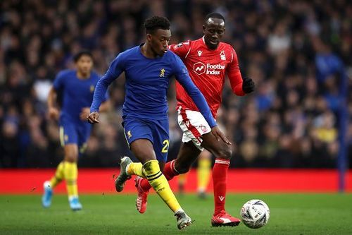 Callum Hudson-Odoi scored Chelsea's first goal in their 2-0 win over Nottingham Forest today