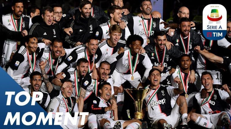 Juventus celebrate their 2018-19 Serie A title