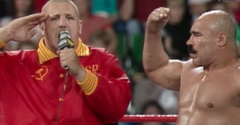 The Cold Warriors (they were never called such during their day) Iron Sheik and Nikolai Volkoff