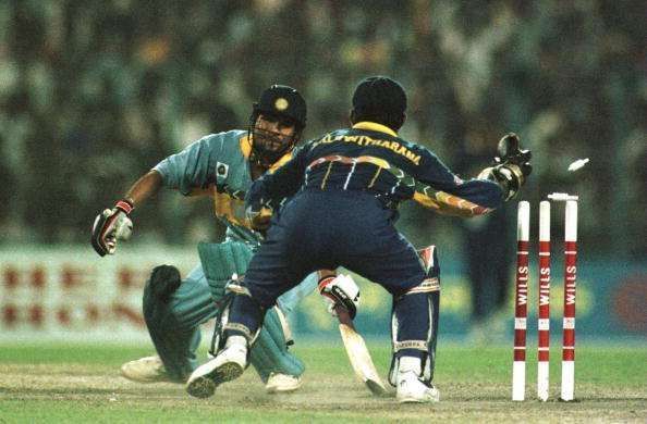 Sachin Tendulkar (and India) being stumped in the 1996 World Cup semi-finals at Eden Gardens