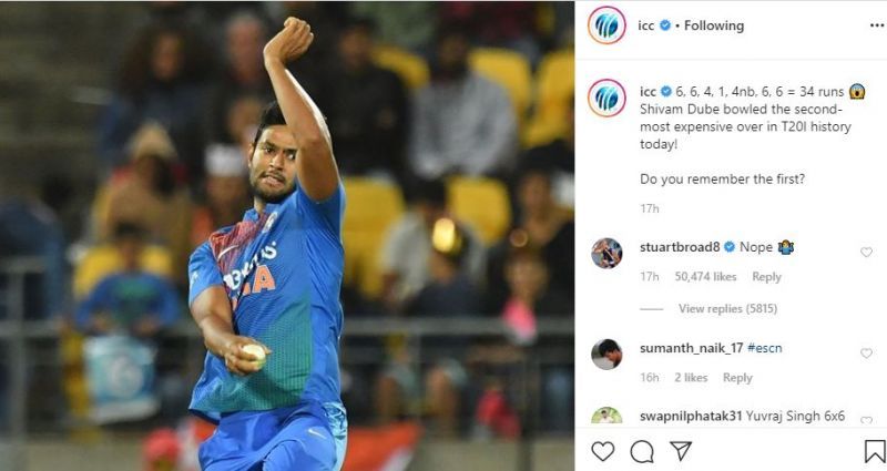 ICC&#039;s post and Stuart Broad&#039;s reply
