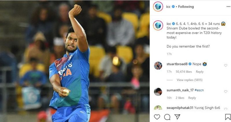 ICC's post and Stuart Broad's reply