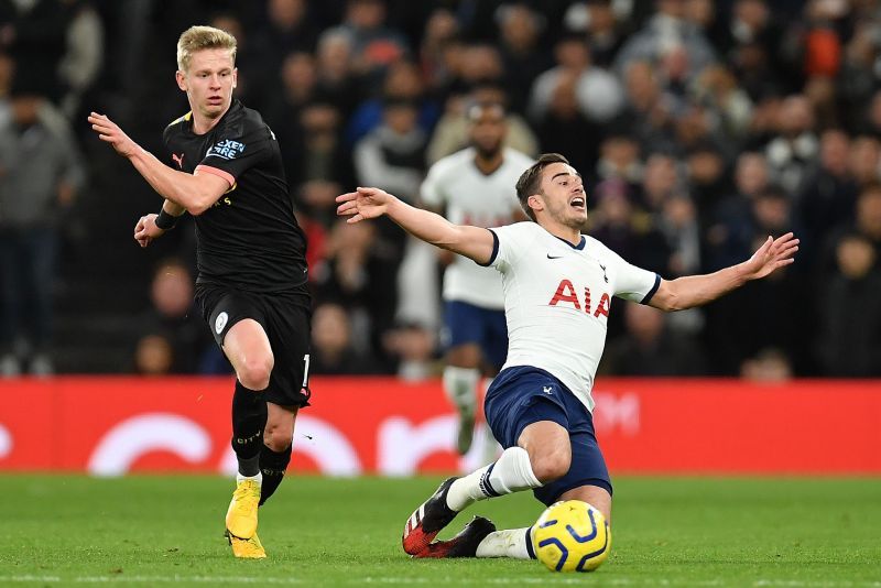 Oleksandr Zinchenko was sent off for a cynical foul