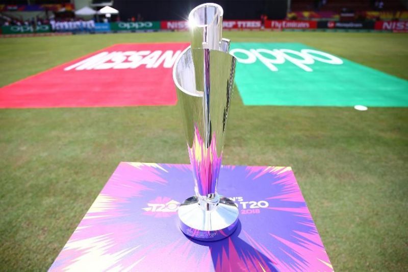 The ICC T20 World Cup trophy in 2018.