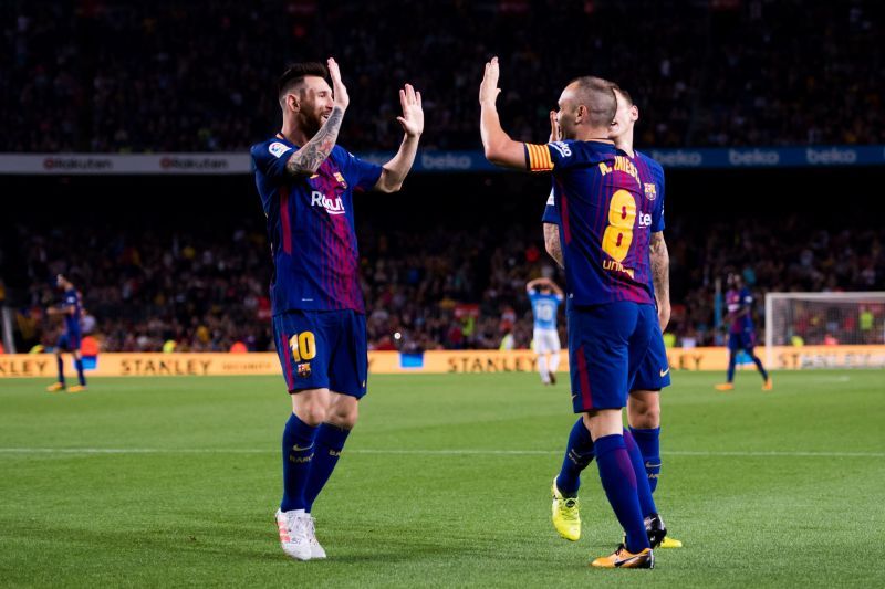 Messi and Andr&eacute;s Iniesta achieved great success together at Barcelona