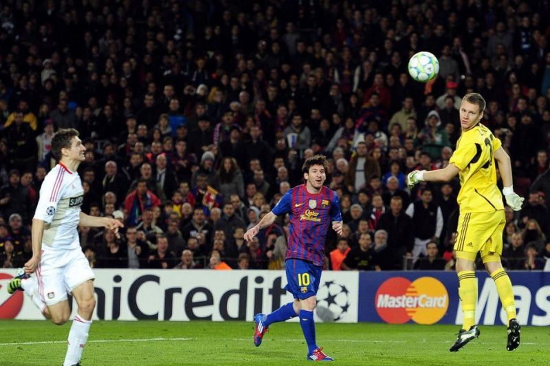 Just like that ball, Messi sent Leverkusen flying out of the park