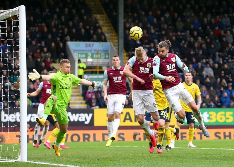 Against the Gunners, the Burnley players won 21 aerial duels