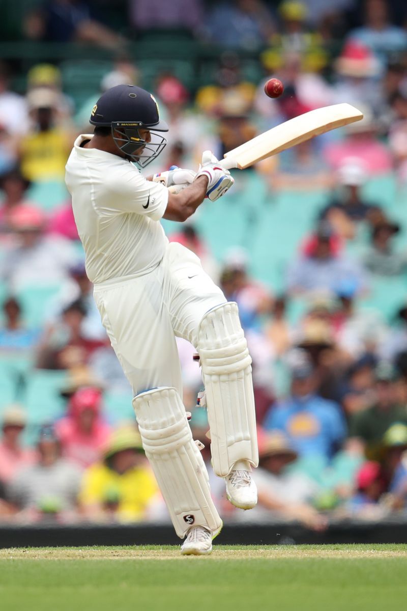 Mayank Agarwal in action against Australia