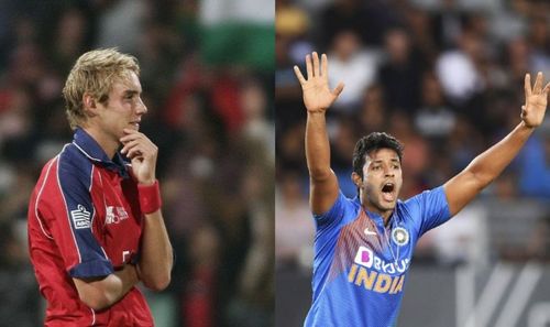 Stuart Broad and Shivam Dube