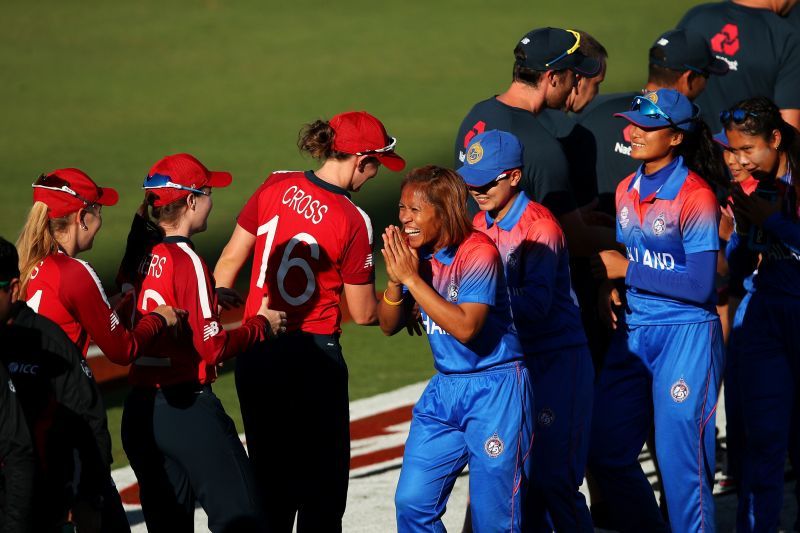 Heather Knight scored her maiden T20I hundred as England beat Thailand comprehensively by 98 runs.