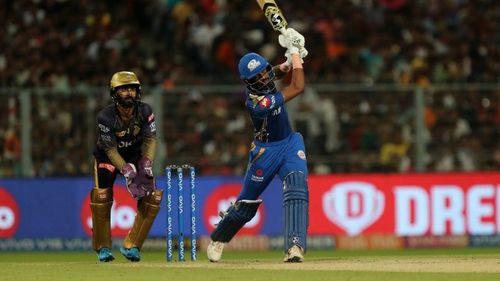 Hardik Pandya during his knock of 91 off 34 balls vs KKR