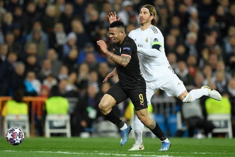 Ramos will miss the second leg following his red card against Manchester City