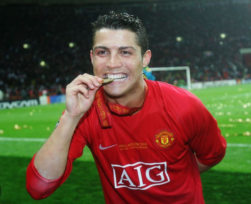 Ronaldo won his first Champions League with United in 2008