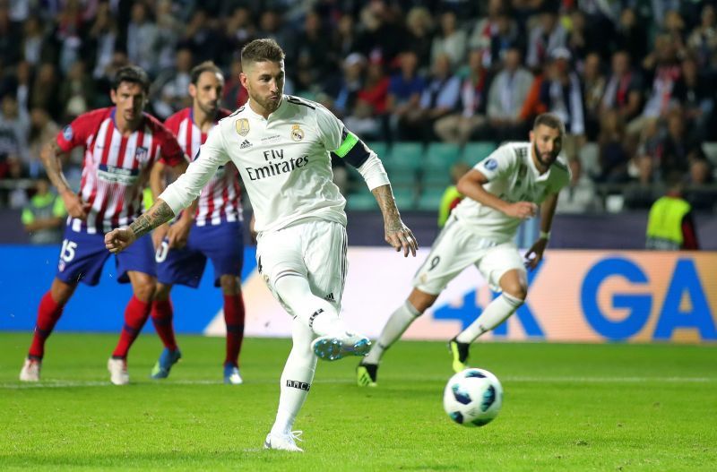 Ramos converts from the penalty spot against city rivals Atl&eacute;tico