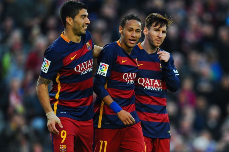 Luis Suarez, Neymar Jr. and Lionel Messi