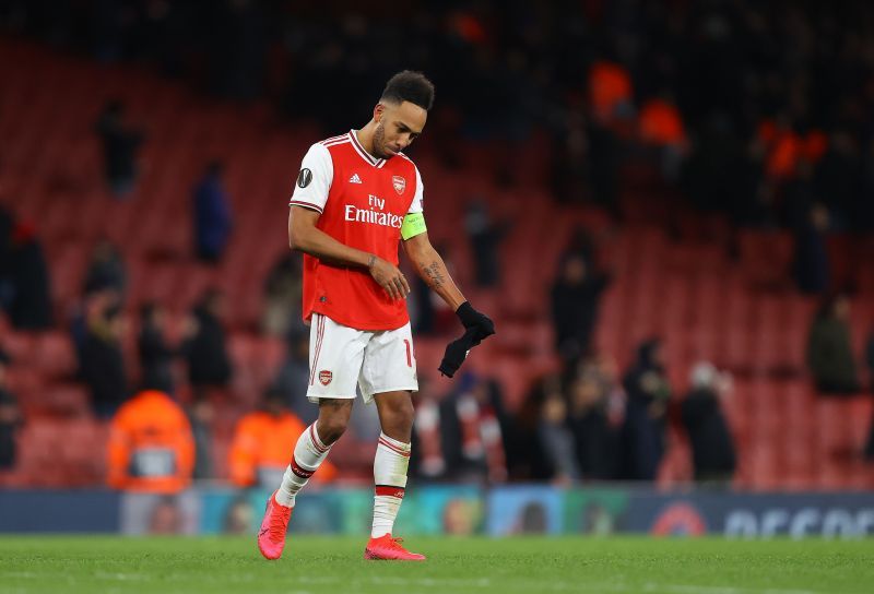 Aubameyang missed the chance to seal a win for Arsenal