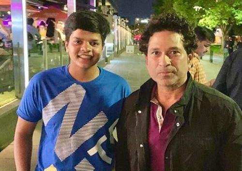 Sachin Tendulkar with Shafali Verma (Image Courtesy: Twitter)