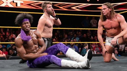 Velveteen Dream, Tyler Breeze and Matt Riddle.