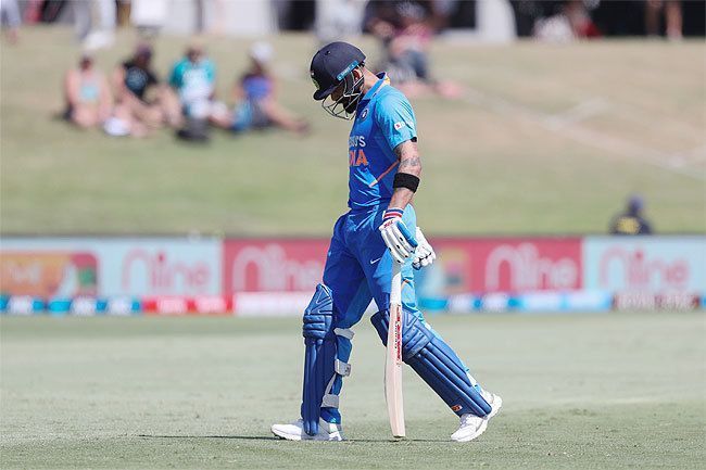 Virat Kohli had a forgettable outing at Mount Maunganui.