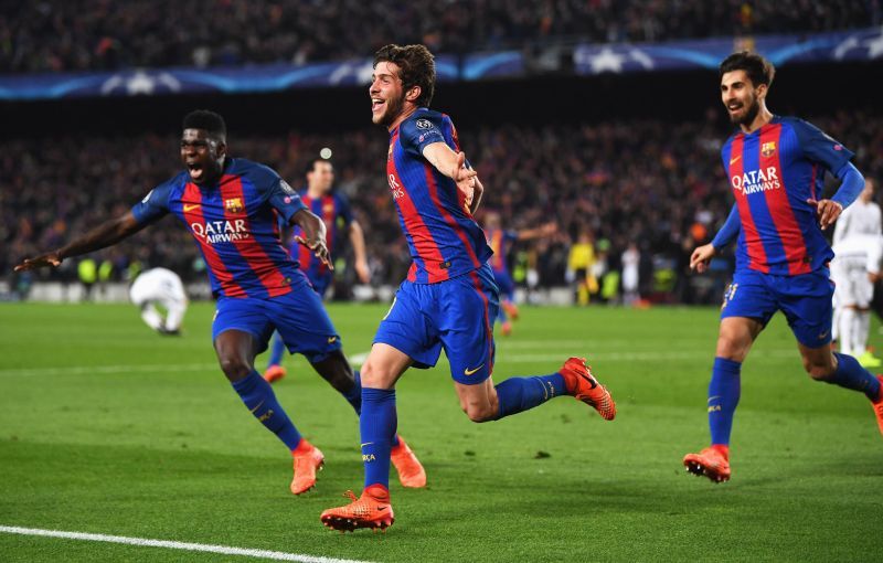 Sergi Roberto celebrates 'that goal' for Barcelona against Paris Saint-Germain