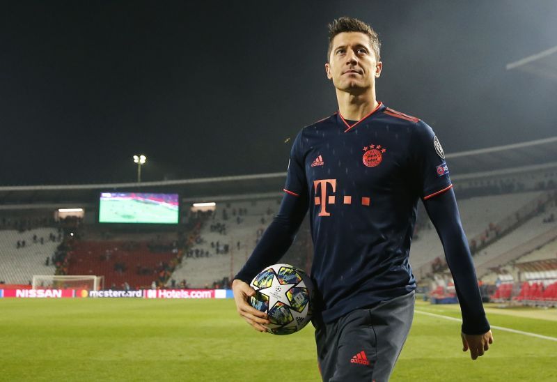 Lewandowski after scoring four goals against Crvena Zvezda in the Champions League