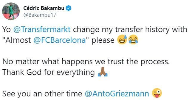 Barcelona pulled the plug on Bakambu's transfer at the last moment