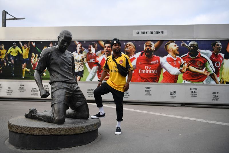 Arsenal legend Thierry Henry has been cast in bronze outside the Emirates Stadium
