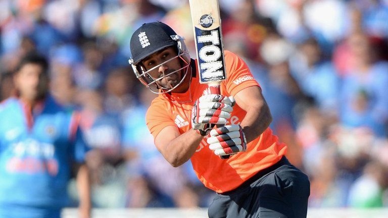 Ravi Bopara whips the ball away against India in 2014.